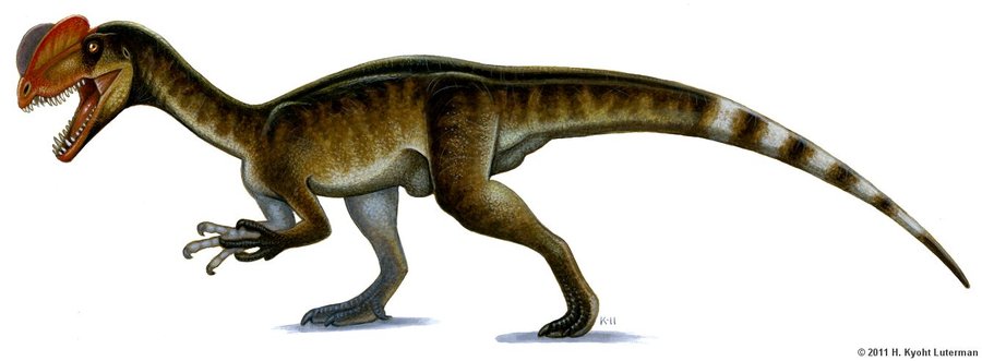 Динозавр с двумя гребнями на голове
